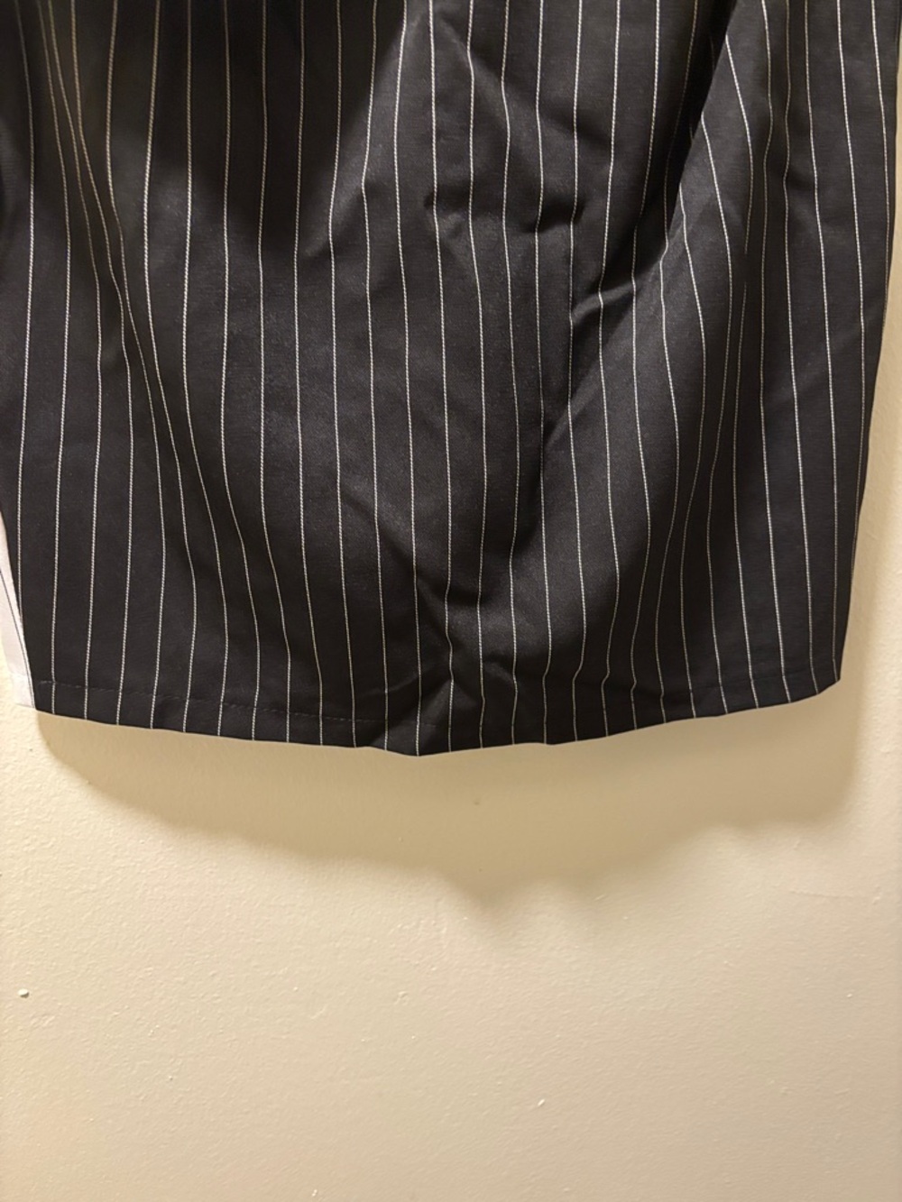 CBR Black and White Pinstripe Asymmetrical Blazer Dress - Picture 8 of 11